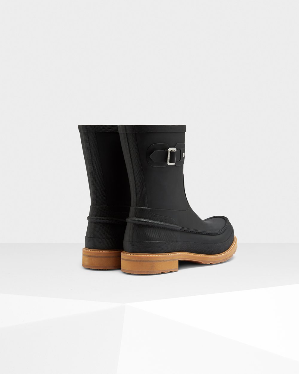 Hunter Original Moc Toe Short Rain Boots - Shop Online Mens Black - ERFLUS854